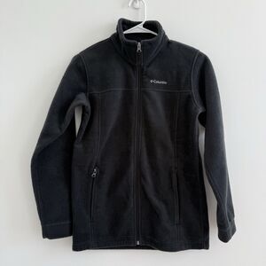 Columbia Women’s Full Zip Fleece Jacket Black Lightweight  Zip Pockets Sz Large